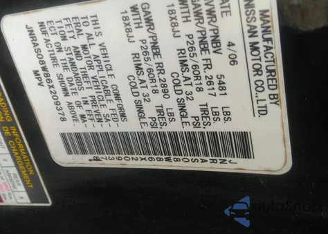 2006 Infiniti Fx35 from USA, damaged, VIN JNRAS08W86X209378